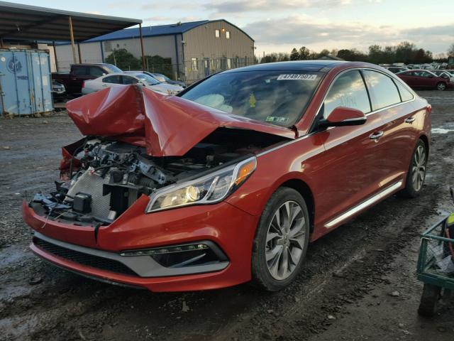 5NPE34AB8FH111797 - 2015 HYUNDAI SONATA SPO ORANGE photo 2