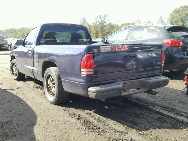 1B7FL26X3WS699543 - 1998 DODGE DAKOTA BLUE photo 3