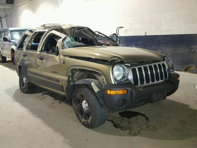 1J4GL48KX4W212050 - 2004 JEEP LIBERTY SP GREEN photo 1