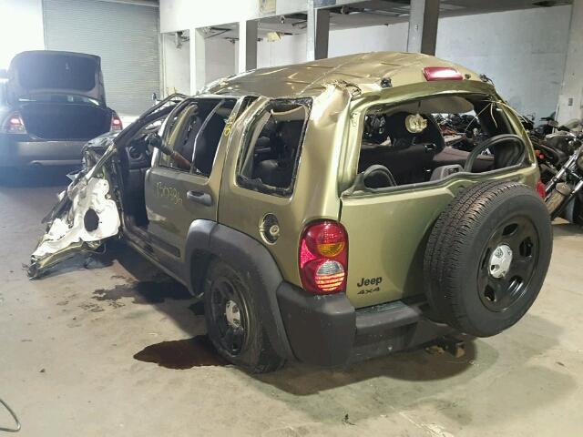 1J4GL48KX4W212050 - 2004 JEEP LIBERTY SP GREEN photo 3