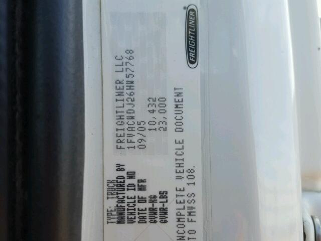 1FVACWDJ26HW57768 - 2006 FREIGHTLINER M2 106 MED WHITE photo 10