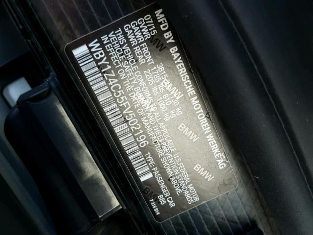 WBY1Z4C55FV502196 - 2015 BMW I3 REX Ağ foto 10
