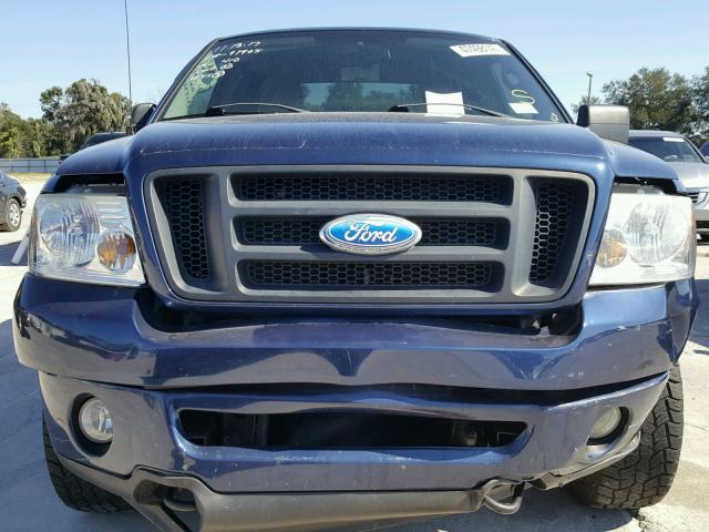 1FTRX14WX7FB36828 - 2007 FORD F150 BLUE photo 9