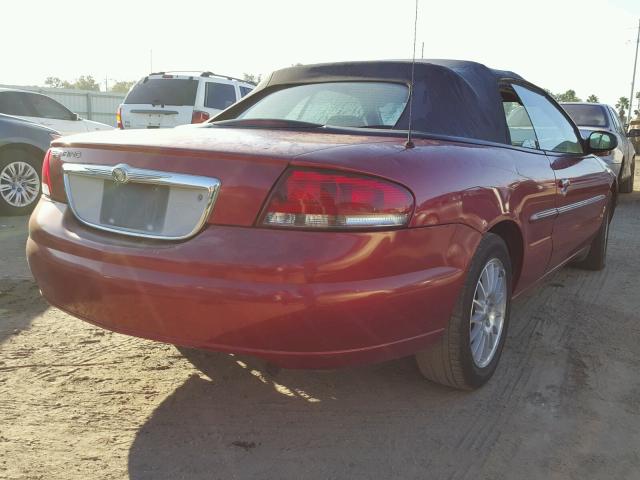 1C3EL45X65N656227 - 2005 CHRYSLER SEBRING RED photo 4