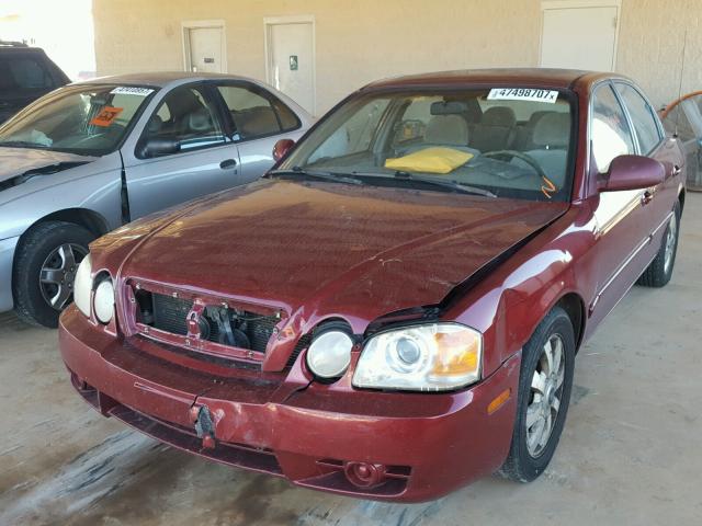 KNAGD128155413466 - 2005 KIA OPTIMA LX RED photo 2