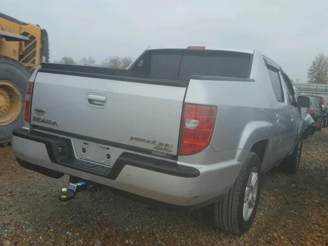 2HJYK16529H500168 - 2009 HONDA RIDGELINE SILVER photo 4