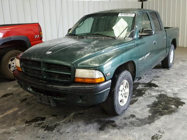 1B7GL2AN7YS742505 - 2000 DODGE DAKOTA QUA GREEN photo 2