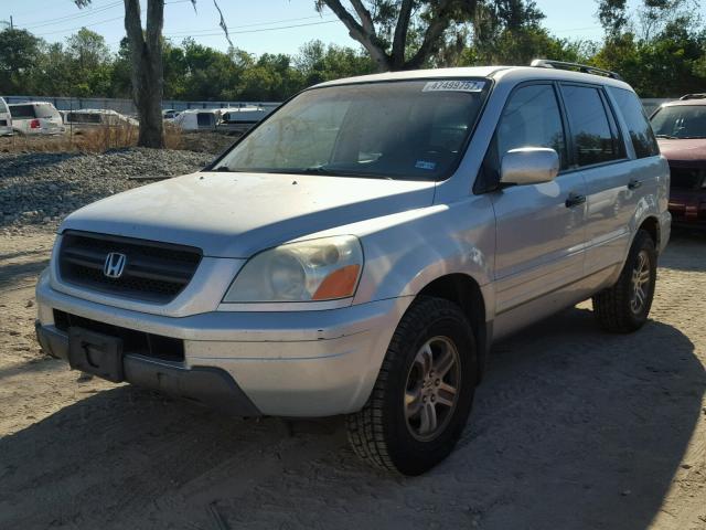 2HKYF18704H621952 - 2004 HONDA PILOT EXL SILVER photo 2