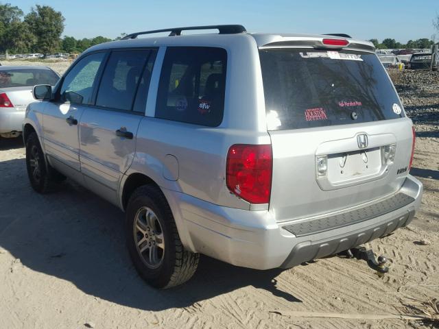 2HKYF18704H621952 - 2004 HONDA PILOT EXL SILVER photo 3