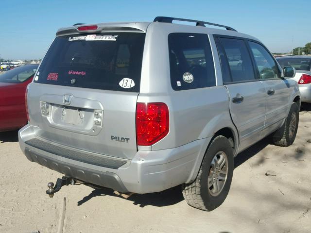 2HKYF18704H621952 - 2004 HONDA PILOT EXL SILVER photo 4