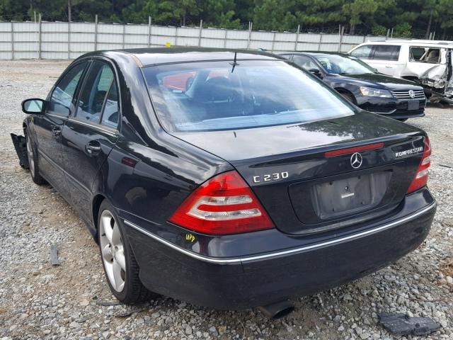 WDBRF40J55F646479 - 2005 MERCEDES-BENZ C 230K SPO BLACK photo 3