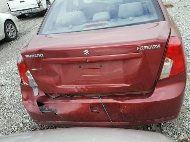 KL5JD56Z68K812467 - 2008 SUZUKI FORENZA BA RED photo 9