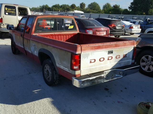 1B7FL23XXNS572937 - 1992 DODGE DAKOTA RED photo 3