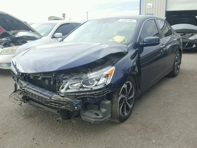 1HGCR2F82GA062498 - 2016 HONDA ACCORD EXL BLUE photo 2