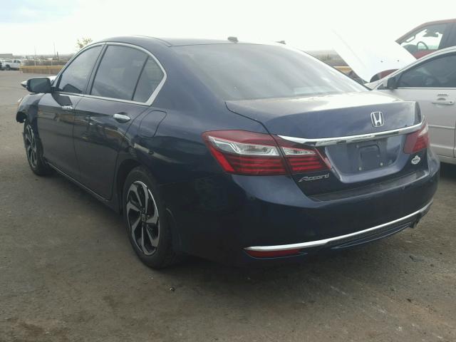 1HGCR2F82GA062498 - 2016 HONDA ACCORD EXL BLUE photo 3