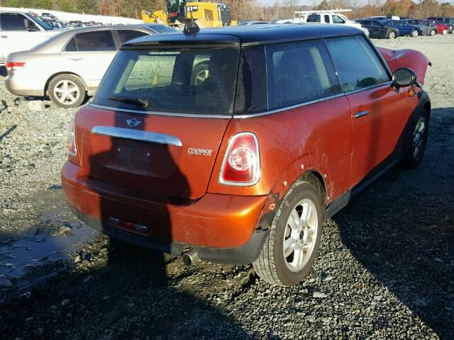 WMWSU3C55DT370495 - 2013 MINI COOPER ORANGE photo 4