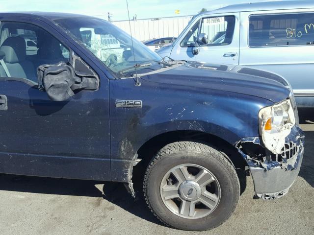 1FTRF12W68KC95201 - 2008 FORD F150 BLUE photo 9