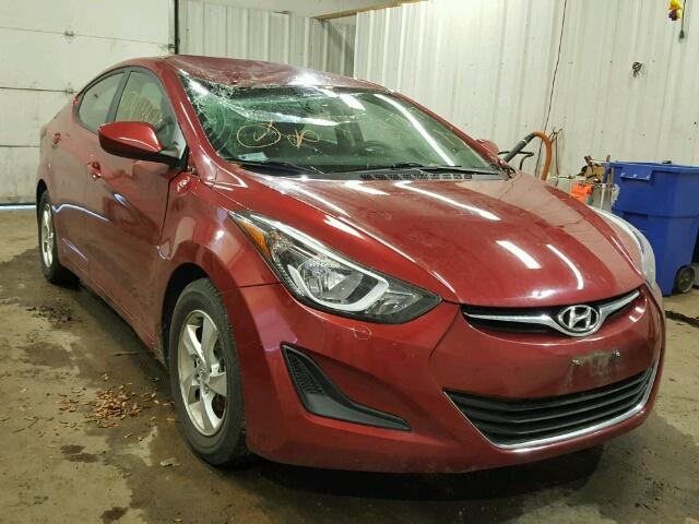 5NPDH4AE0EH531527 - 2014 HYUNDAI ELANTRA SE RED photo 1