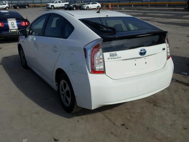 JTDKN3DU4C1505014 - 2012 TOYOTA PRIUS WHITE photo 3