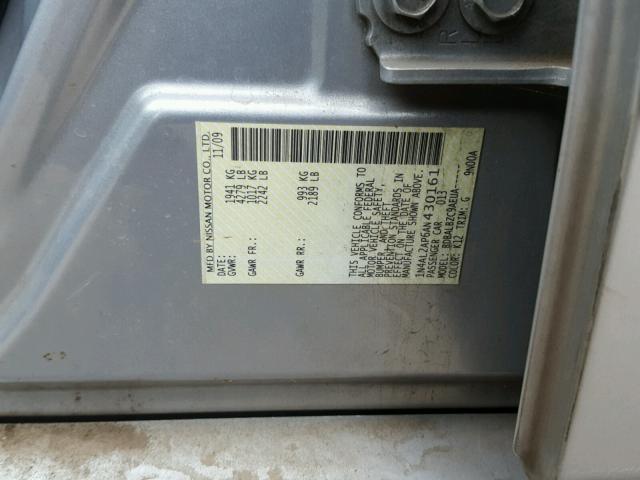 1N4AL2AP6AN430161 - 2010 NISSAN ALTIMA BAS SILVER photo 10