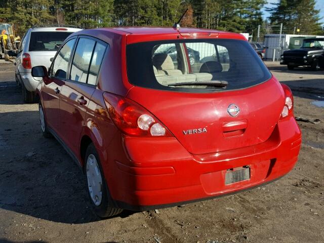 3N1BC13E67L372570 - 2007 NISSAN VERSA S RED photo 3