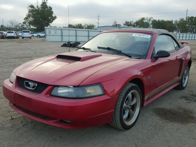 1FAFP45X91F106518 - 2001 FORD MUSTANG GT BURGUNDY photo 2