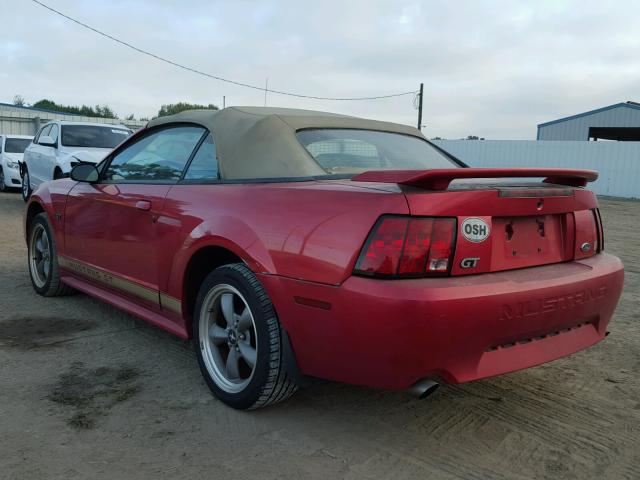 1FAFP45X91F106518 - 2001 FORD MUSTANG GT BURGUNDY photo 3