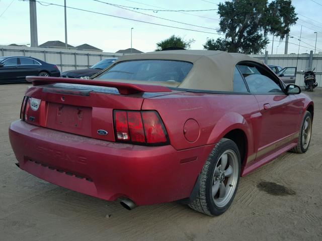 1FAFP45X91F106518 - 2001 FORD MUSTANG GT BURGUNDY photo 4