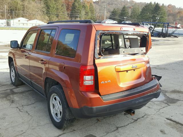 1C4NJRBBXCD583826 - 2012 JEEP PATRIOT SP ORANGE photo 3