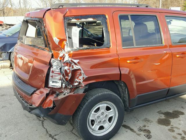 1C4NJRBBXCD583826 - 2012 JEEP PATRIOT SP ORANGE photo 9