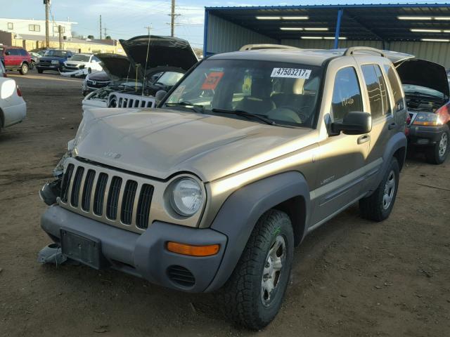 1J4GL48KX4W310849 - 2004 JEEP LIBERTY SP BEIGE photo 2