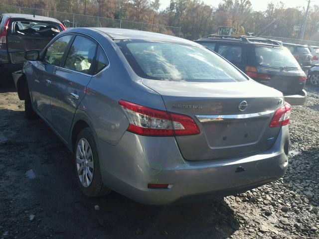 3N1AB7AP0DL672350 - 2013 NISSAN SENTRA S GRAY photo 3