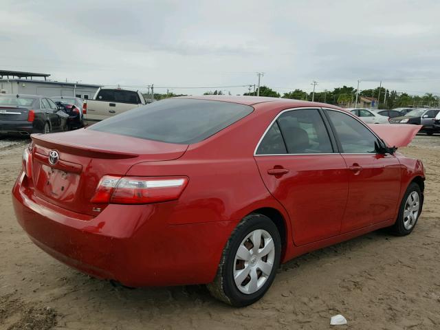 4T1BE46K08U261073 - 2008 TOYOTA CAMRY CE RED photo 4