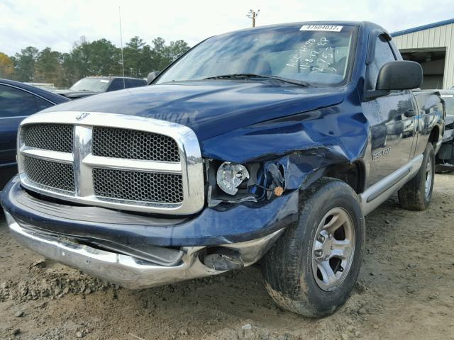 1D7HA16N62J212753 - 2002 DODGE RAM 1500 BLUE photo 2