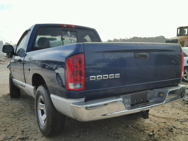 1D7HA16N62J212753 - 2002 DODGE RAM 1500 BLUE photo 3