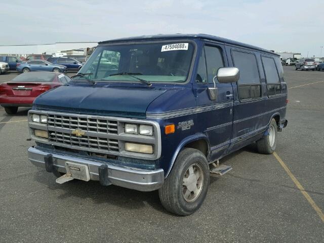 1GBEG25K1SF123706 - 1995 CHEVROLET G20 BLUE photo 2