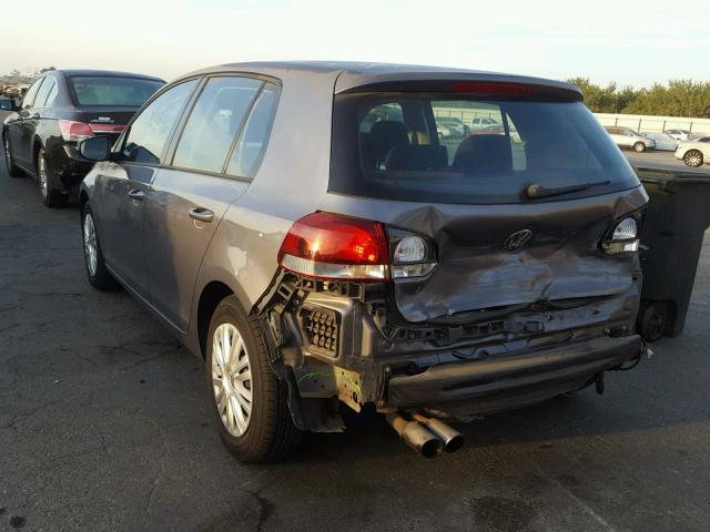 WVWDB7AJ0CW016714 - 2012 VOLKSWAGEN GOLF CHARCOAL photo 3