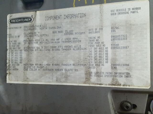 1FUJA6CV47LV29741 - 2007 FREIGHTLINER CONVENTION GREEN photo 10