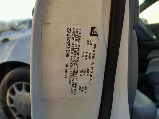 2G4WS52J251127797 - 2005 BUICK CENTURY CU WHITE photo 9