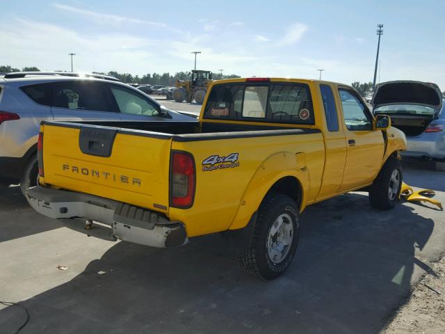 1N6MD26Y51C375040 - 2001 NISSAN FRONTIER K YELLOW photo 4