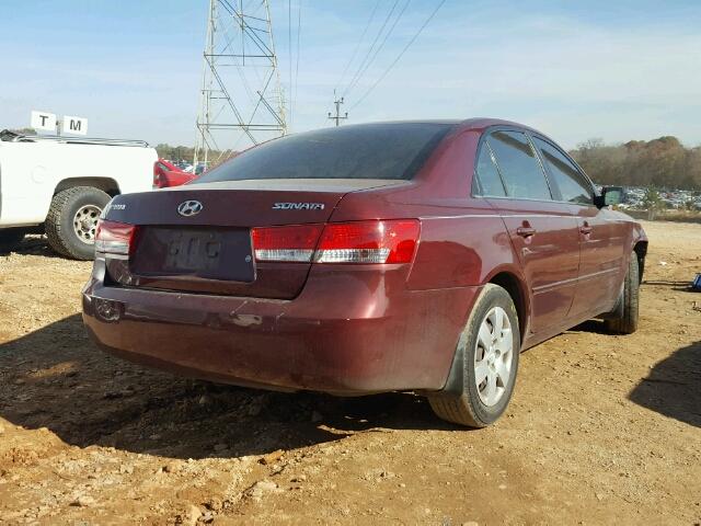 5NPET46C87H278678 - 2007 HYUNDAI SONATA GLS BURGUNDY photo 4