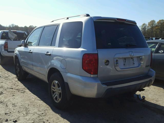 2HKYF18504H528931 - 2004 HONDA PILOT EXL SILVER photo 3