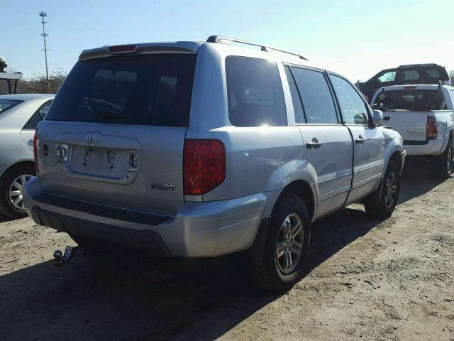 2HKYF18504H528931 - 2004 HONDA PILOT EXL SILVER photo 4