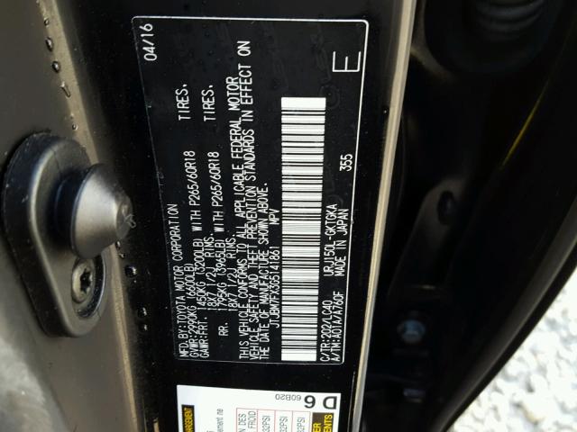 JTJBM7FX3G5141861 - 2016 LEXUS GX BASE BLACK photo 10