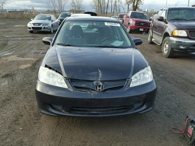 2HGES15655H001152 - 2005 HONDA CIVIC LX BLACK photo 9