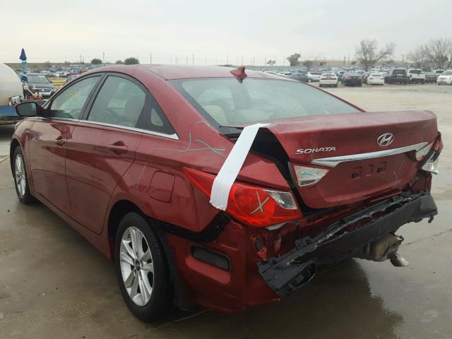 5NPEB4AC8DH774487 - 2013 HYUNDAI SONATA GLS BURGUNDY photo 3