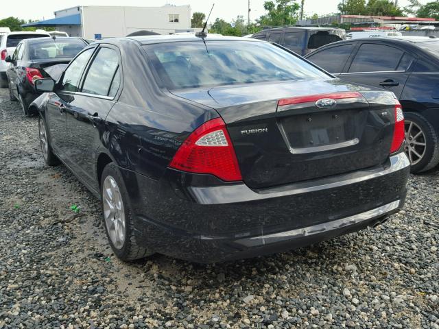 3FAHP0HA4BR194679 - 2011 FORD FUSION SE BLACK photo 3