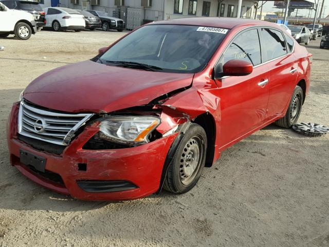 3N1AB7AP9DL629755 - 2013 NISSAN SENTRA S RED photo 2