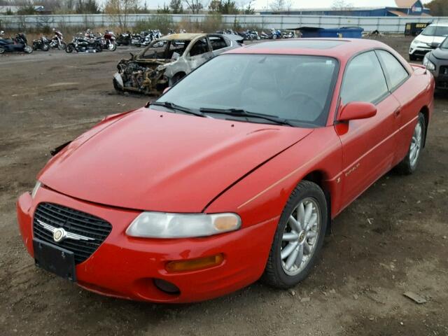 4C3AU52N3XE107879 - 1999 CHRYSLER SEBRING LX RED photo 2