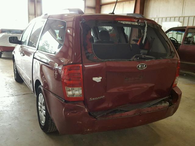 KNDMG4C76C6418433 - 2012 KIA SEDONA LX MAROON photo 3